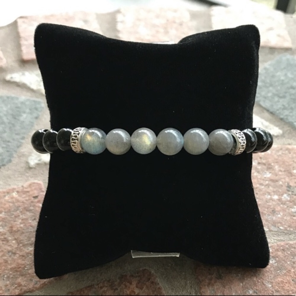 COPY - Men or women labradorite & onyx bracelet - Picture 5 of 7